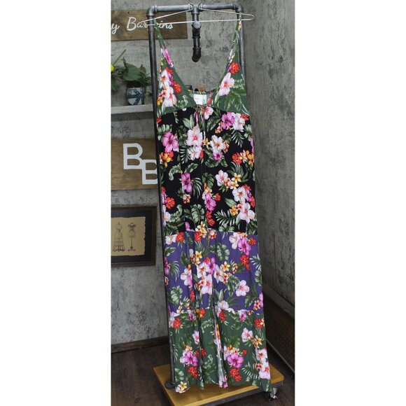 NWT Bar III Womens Floral-Print Tiered Cover Up MBTH25834 Multi Black M - Picture 3 of 6